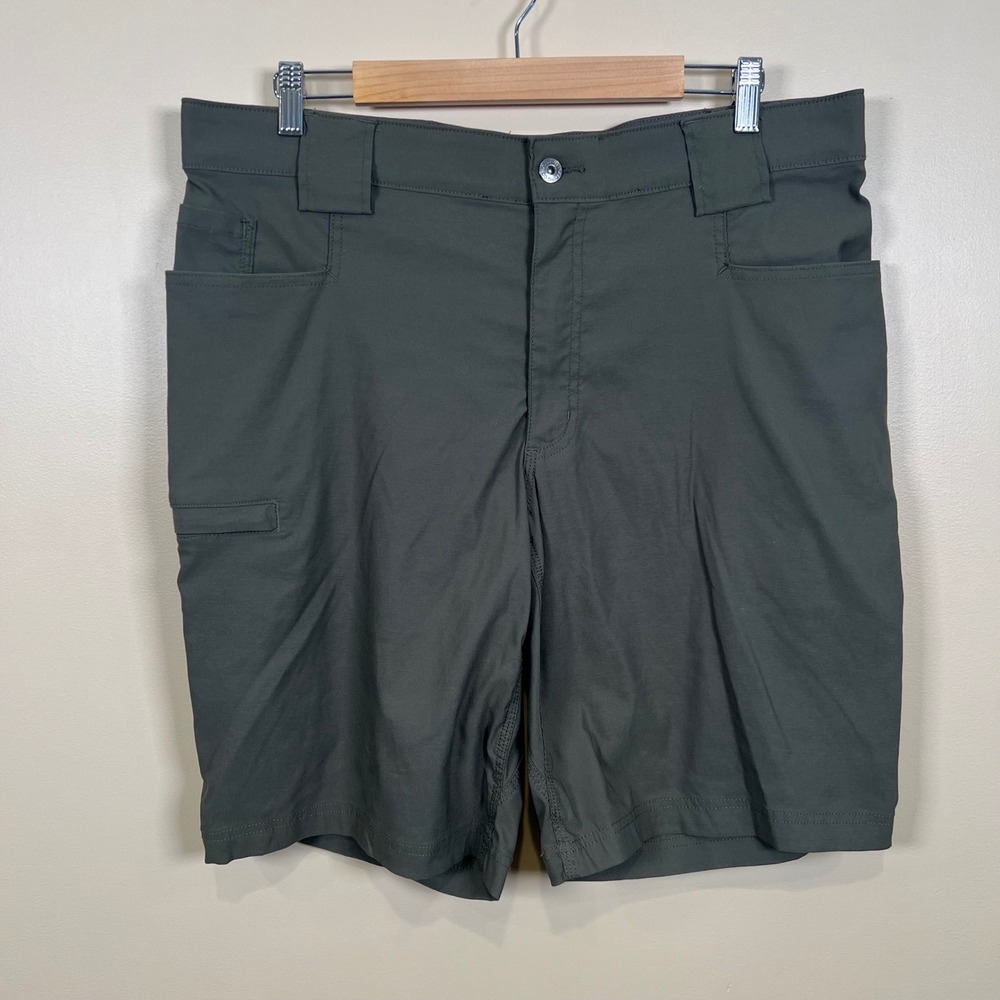 Duluth Trading Co Dry On The Fly Shorts Mens 36 Green Relaxed Fit Cargo Tactical